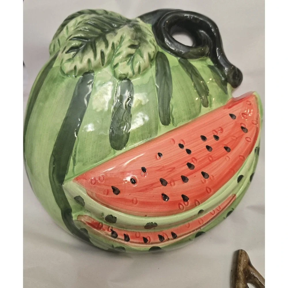 3 Vintage Hand Painted Ceramic 3D Fruit Wall‎ Hanging Home Decor 7 - 8 Inches